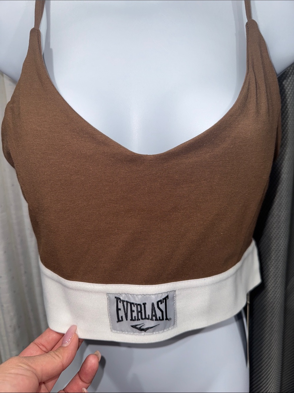 Everlast- NWT Brown Cropped Sports Bra Size Large - Picture 8 of 14